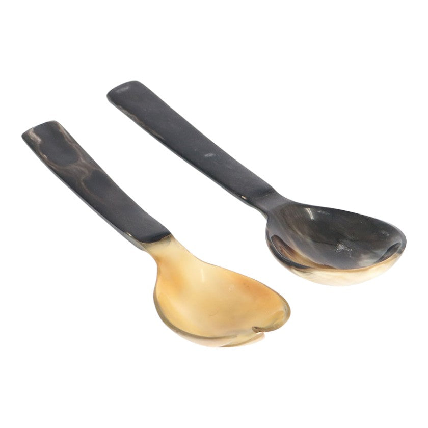 HORN SALAD SERVERS black & natural