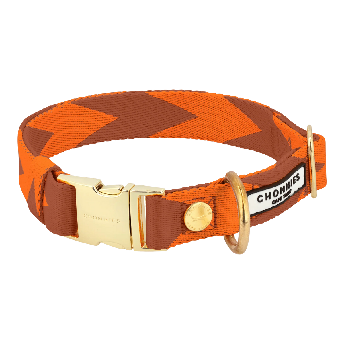LOOP Adjustable quick-release collar - Orange & Cognac