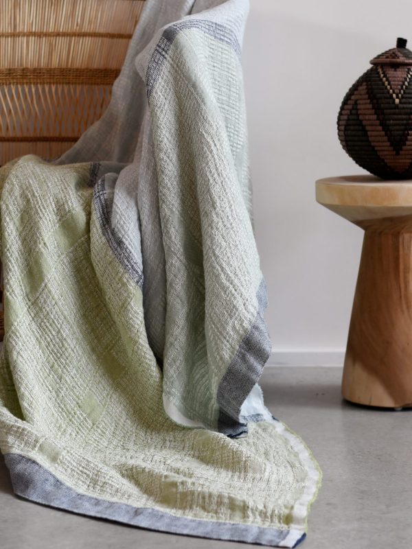 100% linen bogolan lounge throw