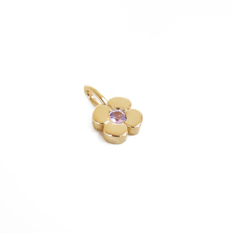 The Clover Charm with Amethyst in YG