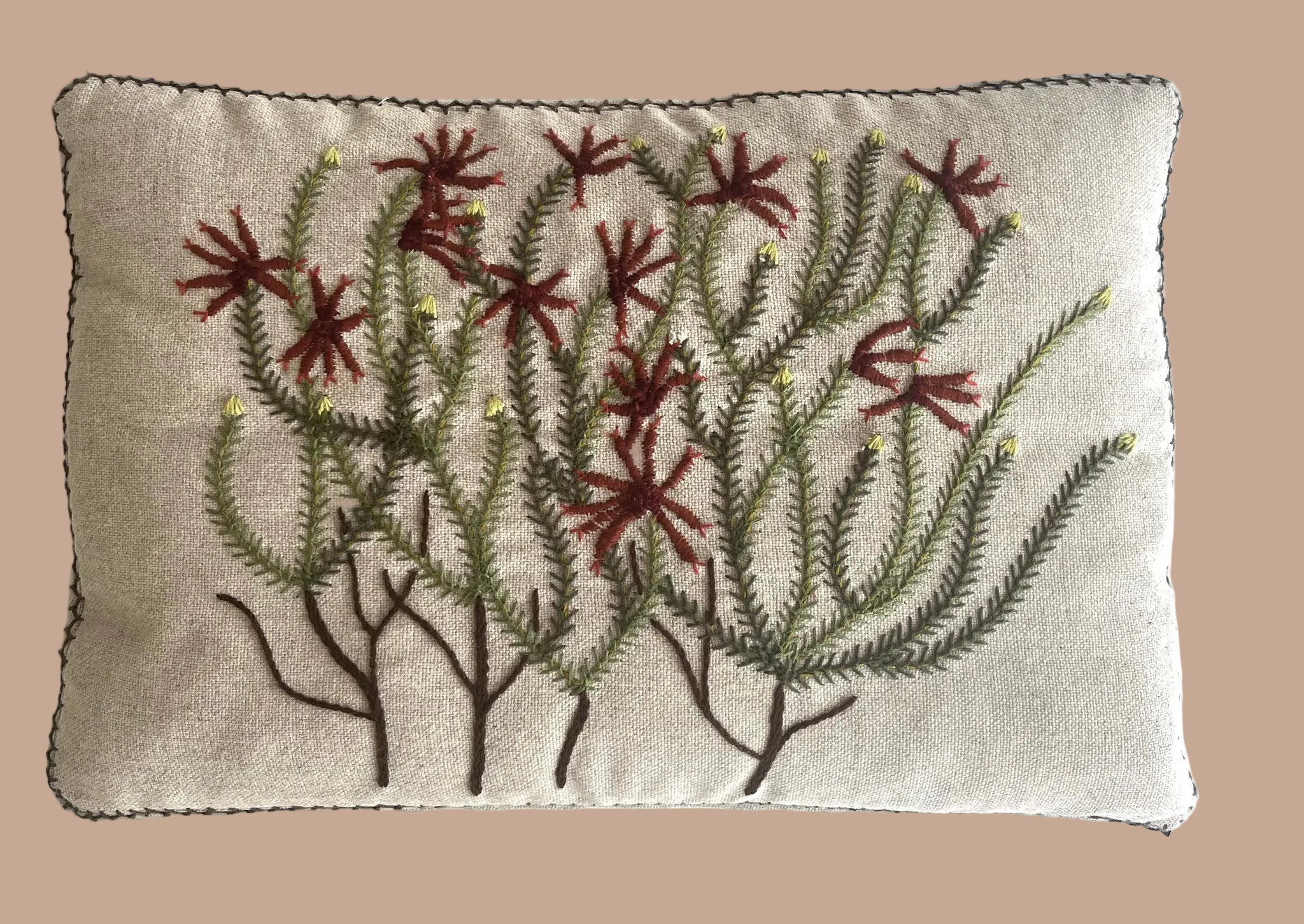 FIRE ERICA box cushion linen/wool blend