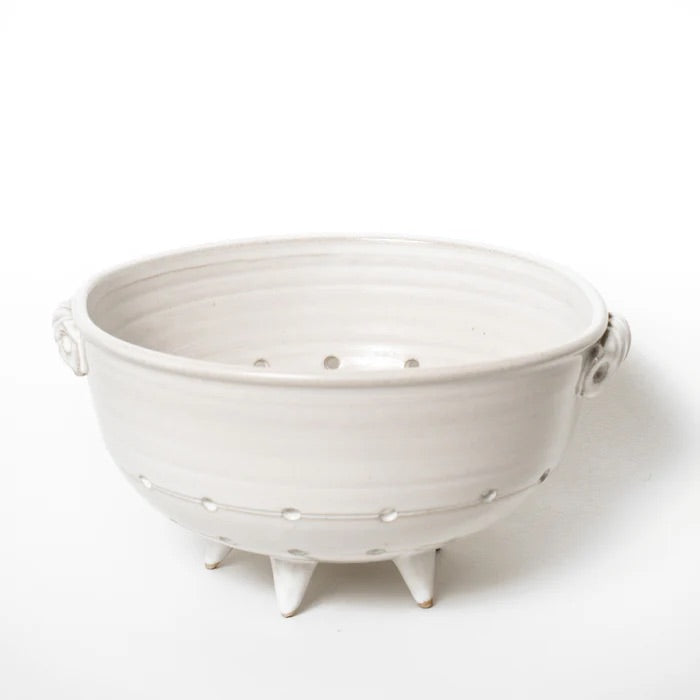 FOOTED CERAMIC COLANDER deep medium