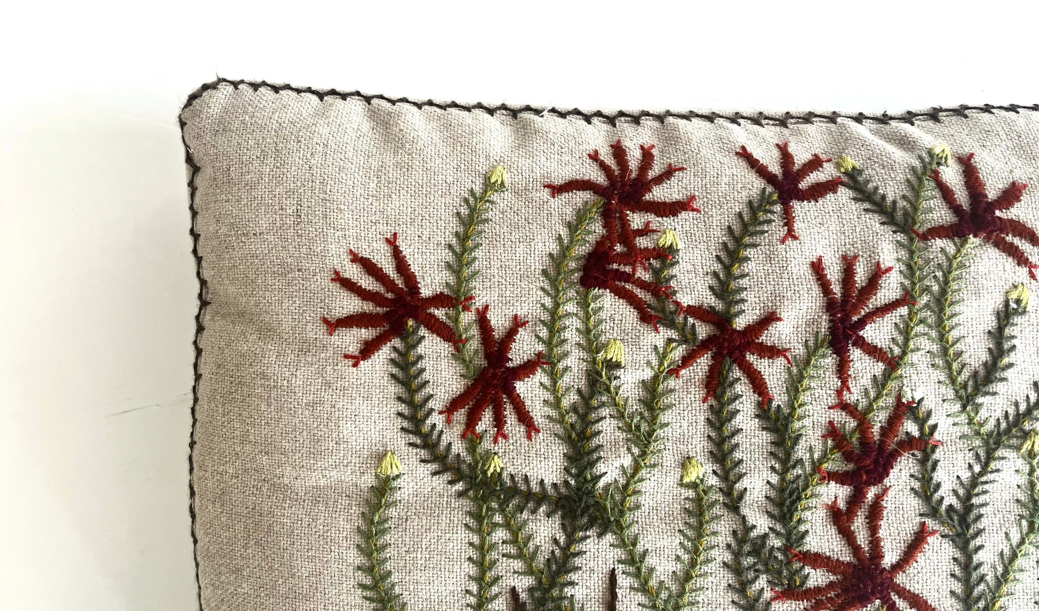 FIRE ERICA box cushion linen/wool blend