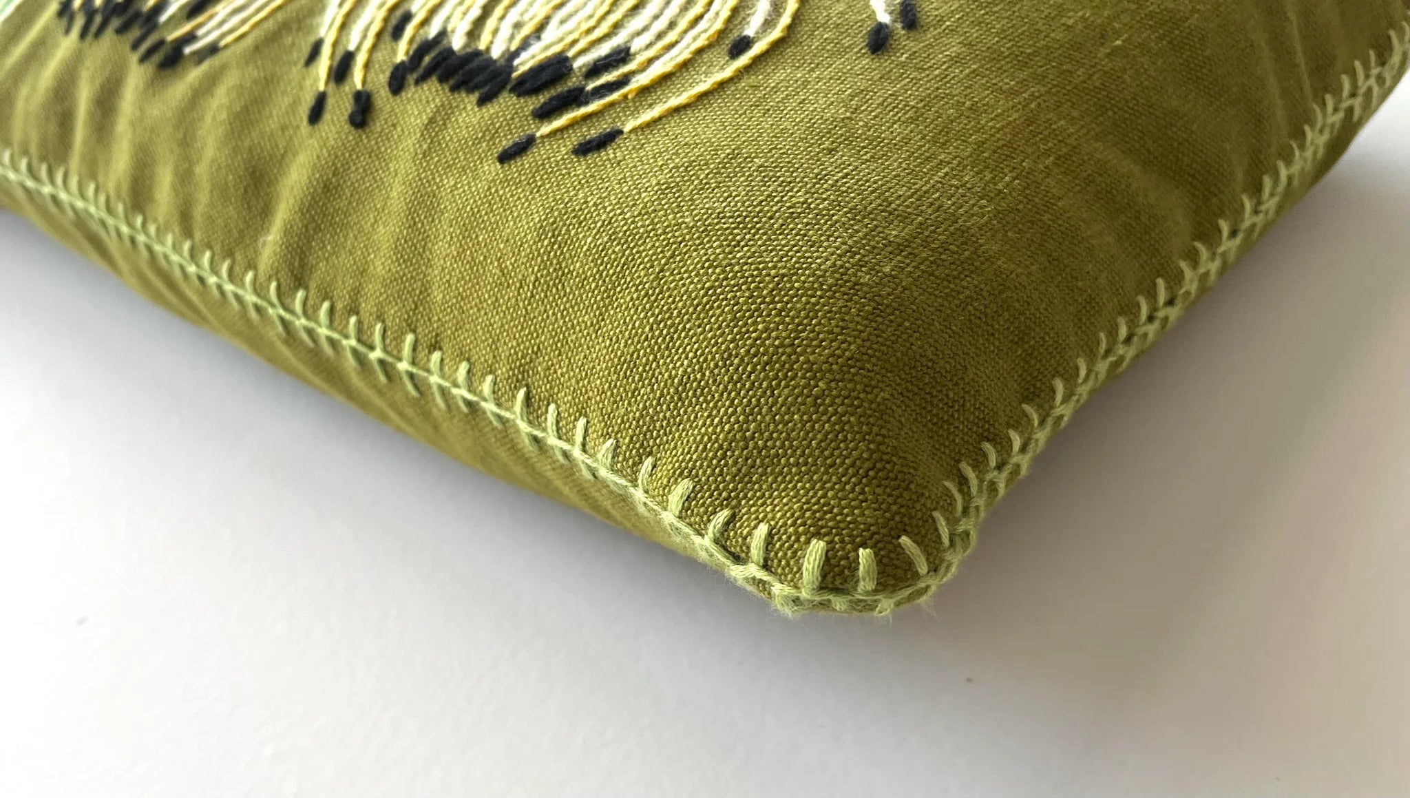 YELLOW ROCKET PINCUSHION scatter cushion linen