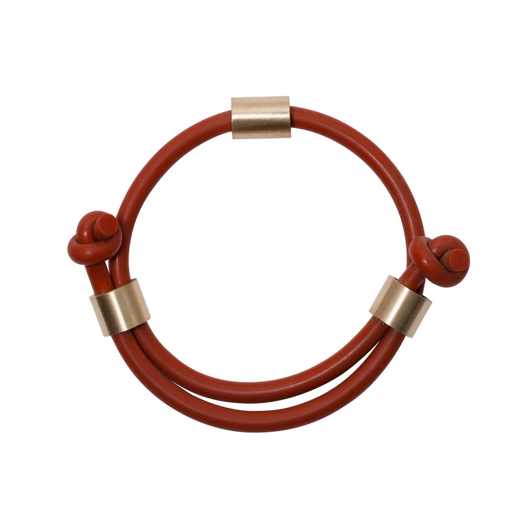 KNOTTED bangle / brass red