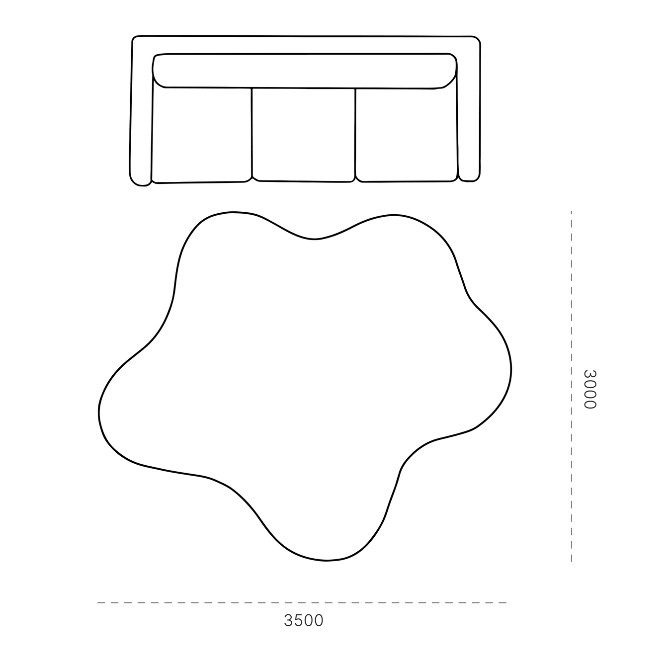 CURVY rugs - Large / Peach / Peach