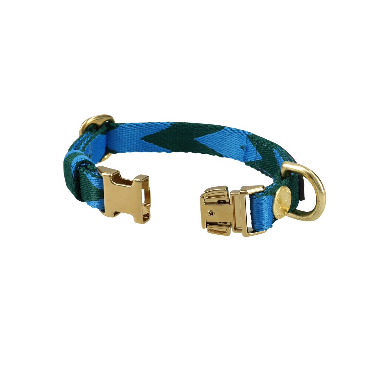 LOOP Adjustable quick-release collar - Blue & Green