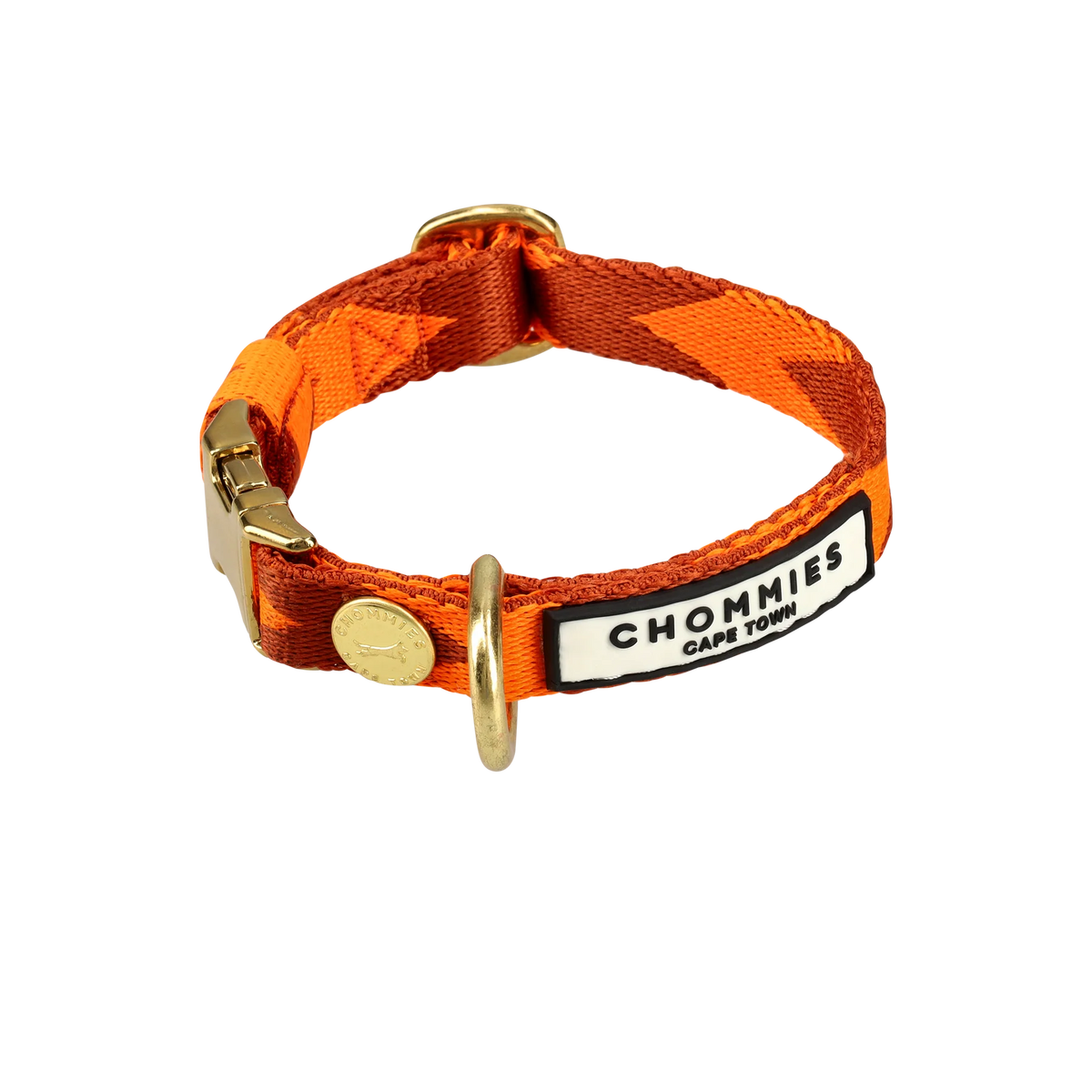 LOOP Adjustable quick-release collar - Orange & Cognac