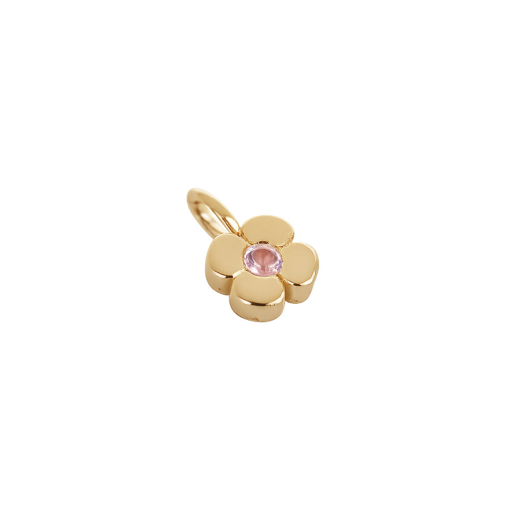 The Clover Charm with Amethyst in YG