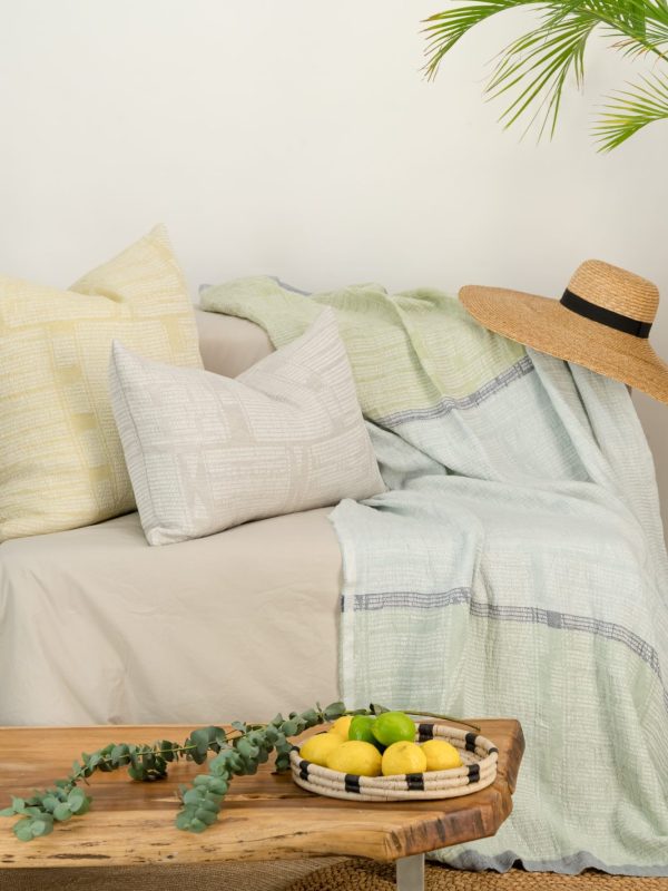100% linen bogolan lounge throw