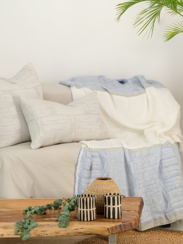 100% linen bogolan lounge throw