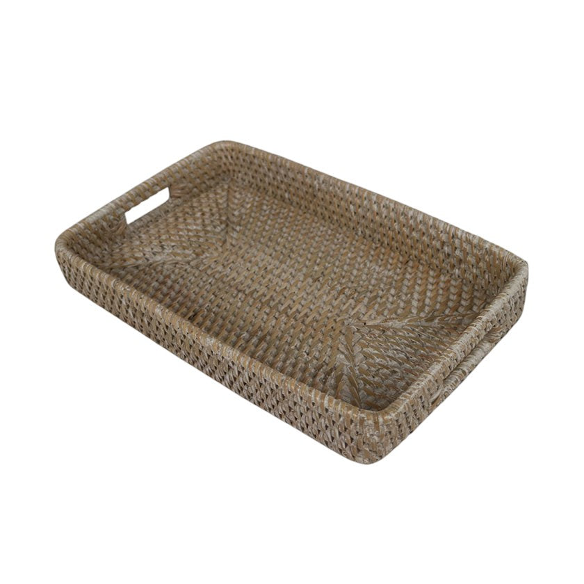 RATTAN VANITY tray whitewash