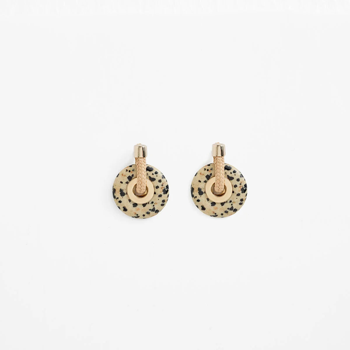 OUSIA earrings beige dalmation jasper
